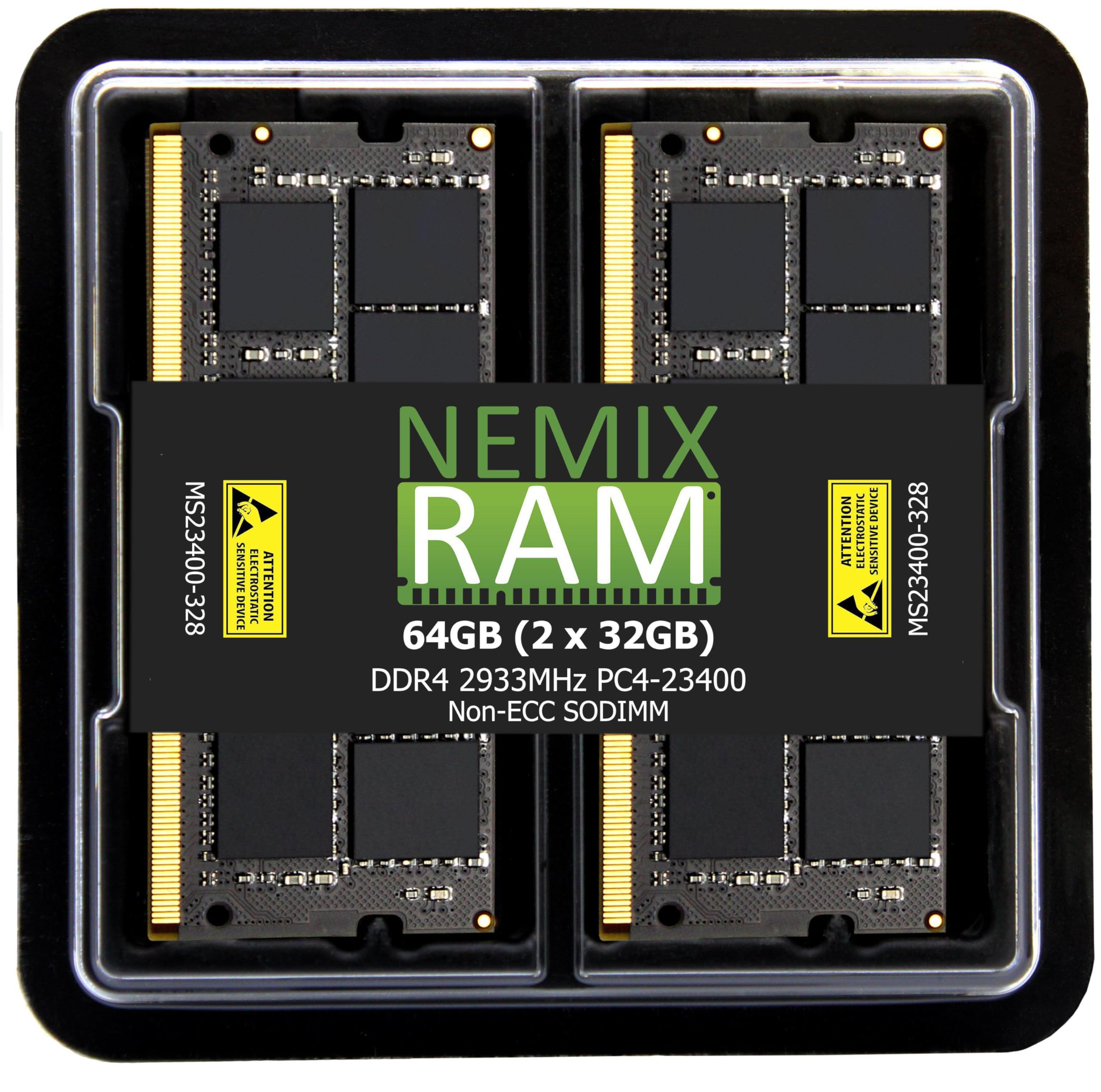 Amazon.co.jp: NEMIX RAM 64GB (2X32GB) DDR4 2933MHZ PC4-23400 2Rx8